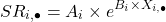 \[SR_{i,\bullet}=A_i \times e^{B_i \times X_{i,\bullet}}\]